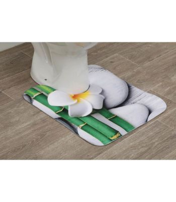 Tapis contour WC en microfibre 45 x 50 cm déco Honolulu