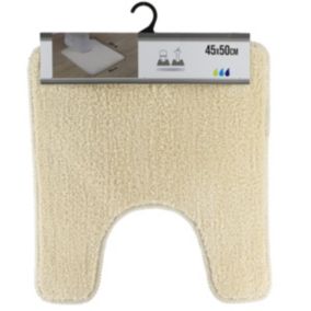 Tapis contour WC en microfibre Beige Lin 45 x 50 cm