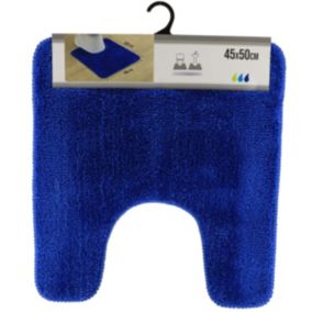 Tapis contour WC en microfibre Bleu marine 45 x 50 cm