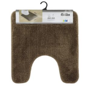 Tapis contour WC en microfibre Marron 45 x 50 cm