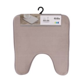 Tapis contour WC en microfibre Taupe 45 x 50 cm