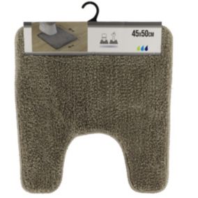 Tapis contour WC en microfibre Taupe 45 x 50 cm