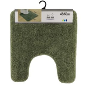 Tapis contour WC en microfibre Vert Kaki 45 x 50 cm