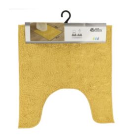 Tapis contour WC en polyester Jaune moutarde  45 x 50 cm