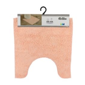 Tapis contour WC en polyester Rose poudré  45 x 50 cm