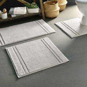 Tapis contour wc LIGNUS 50x45 gris brume en coton