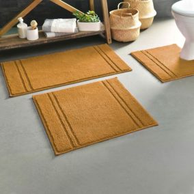 Tapis contour wc LIGNUS 50x45 jaune cumin en coton