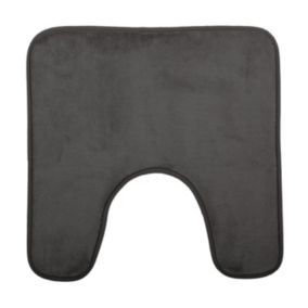 Tapis contour WC mémoire de forme Gris 48 x 48 cm