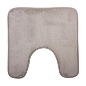 Tapis contour WC mémoire de forme Taupe 48 x 48 cm