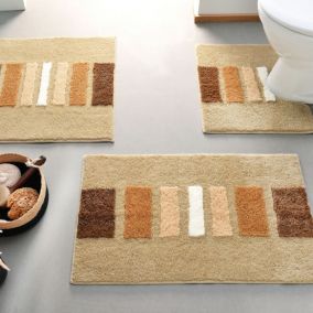 Tapis contour wc SONIA 50x45 beige en acrylique 1000 g/m²