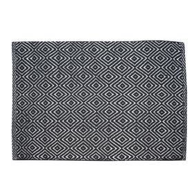 Tapis coton Diamond GoodHome 130 x 160 cm noir & blanc