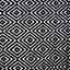 Tapis coton Diamond GoodHome 60 x 90 cm noir et blanc