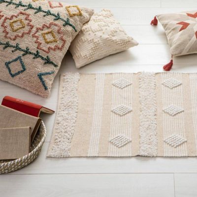 Tapis coton sable cuivre 60x90 - Multicolore- Atmosphera