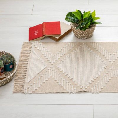 Tapis coton sable cuivre 60x90 - Multicolore- Atmosphera
