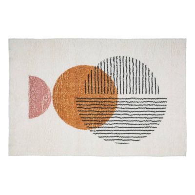 Tapis "Couka" en fausse fourrure 60x90cm- Blanc- Atmosphera