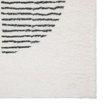 Tapis "Couka" en fausse fourrure 60x90cm- Blanc- Atmosphera