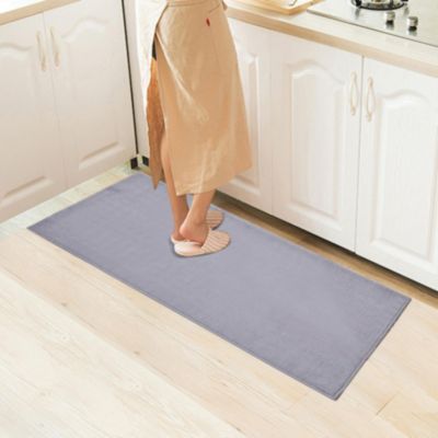 Tapis couloir gris antidérapant 80x200cm, doux absorbant, idéal entrée, couloir et cuisine