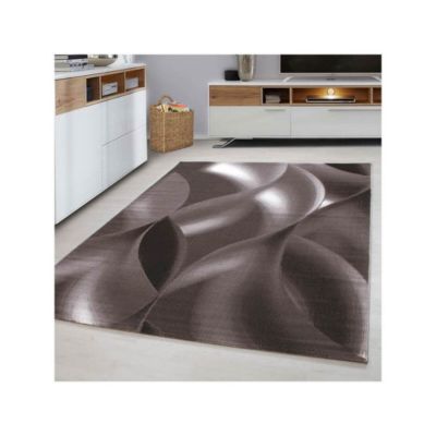 Tapis courbe moderne à courtes mèches Zilfa 230x160 CM - Marron