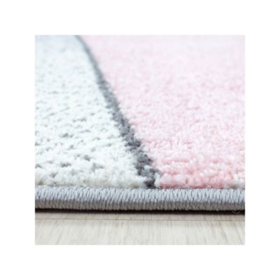 Tapis à courtes mèches design pour salon graphique Maddie 170x120 CM - Rose