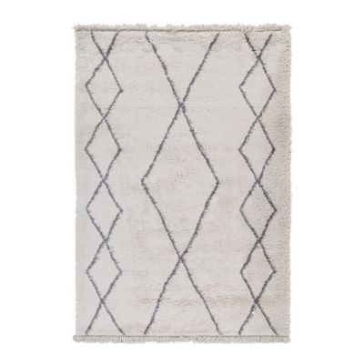 Tapis crème ethnique de salon berbère shaggy Cobh 120x60 CM - Crème