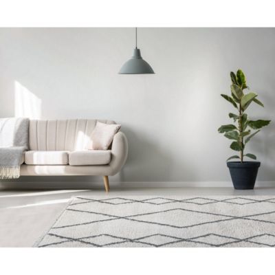 Tapis crème ethnique de salon berbère shaggy Cobh 120x60 CM - Crème