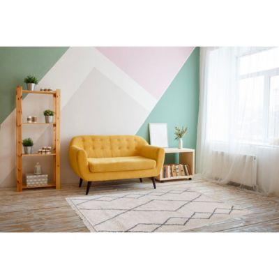 Tapis crème ethnique de salon berbère shaggy Cobh 120x60 CM - Crème