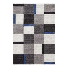 Tapis cubique moderne intérieur pour salon Bournemouth 230x160 CM - Bleu