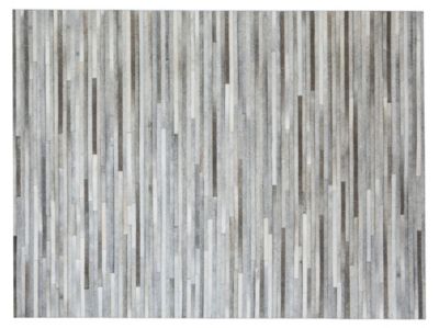 Tapis cuir cousu gris Deco&Co L.240 x L.180 cm