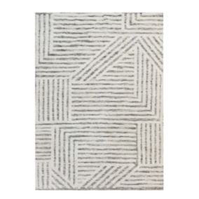 Tapis déco en coton noir et blanc