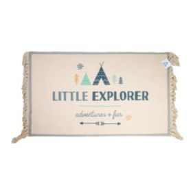 Tapis Déco Enfant "Little Explorer" 50x80cm Naturel