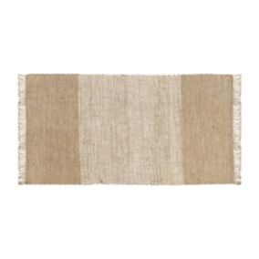 Tapis déco à franges en fibre naturelle et coton 60x120cm