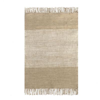 Tapis déco à franges en fibre naturelle et coton 60x120cm