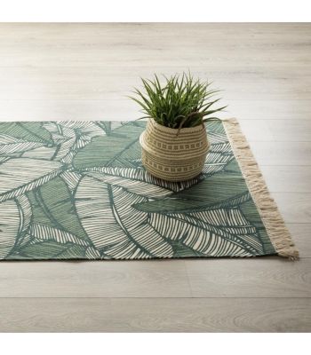 Tapis décoratif en Coton Vert Jungle 120 x 170 cm