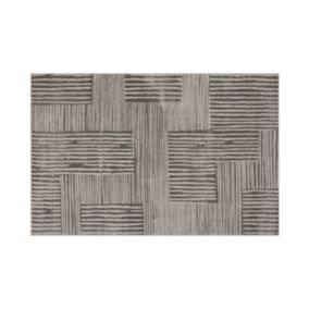 Tapis décoratif Gris clair et Gris foncé en relief 160 x 235 cm