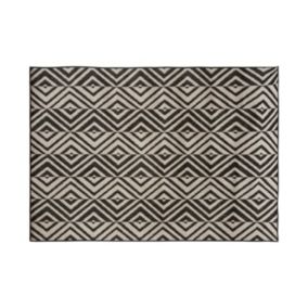 Tapis décoratif Noir pour extérieur ou intérieur en polypropylène 150 x 230 cm