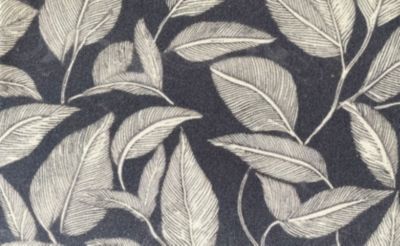 Tapis d'entrée absorbant feuilles noir et blanc L.60 x l.40 cm Sweetsol