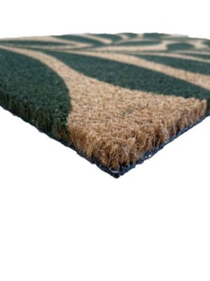 Tapis d'entrée absorbant fibres de coco feuillage vert l L.40 x l.60 cm