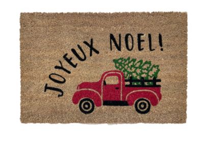 Tapis d'entrée absorbant fibres de coco " joyeux noël " L.40 x l.60 cm