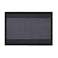Tapis d'entrée absorbant microfibres gris L.60 x l.40 cm