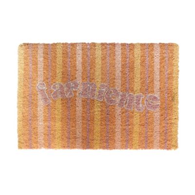 Tapis d'entrée antidérapant en fibre de coco " Farniente " rayures multicouleurs L.60 x l.40cm Ornami