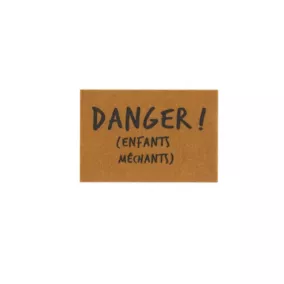 Tapis d'entrée coco "Danger ! (enfants méchants)" L.60 x l.40 cm