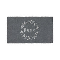 Tapis d'entrée coco Doormat Home L.40 x l.60 cm gris