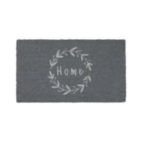 Tapis d'entrée coco Doormat Home L.40 x l.60 cm gris