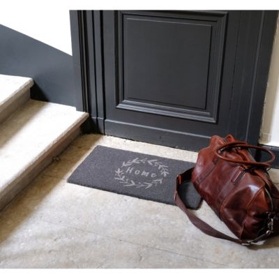 Tapis d'entrée coco Doormat Home L.40 x l.60 cm gris