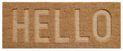 Tapis d'entrée coco hello L.75 x l.30 cm