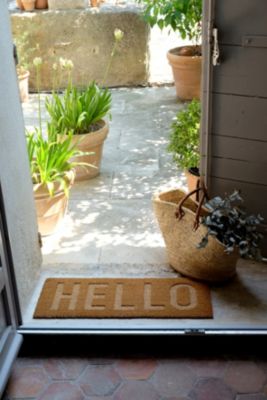 Tapis d'entrée coco hello L.75 x l.30 cm