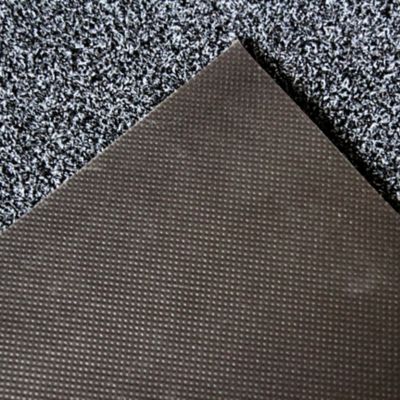Tapis d'entrée Cres GoodHome gris L.60 x l.90 cm