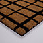 Tapis d'entrée en fibre de coco à motifs imprimé marron et noir L.60 x l.4 L.75 x l.45 x ep.1,5 cm