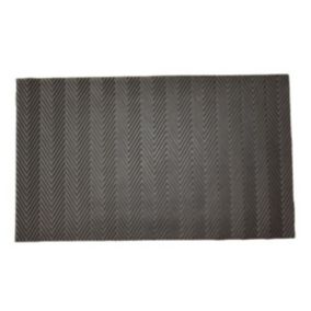 Tapis d'entrée extérieur grattoir en caoutchouc noir L.75 x l.45cm