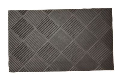 Tapis d'entrée extérieur grattoir en caoutchouc noir L.75 x l.45cm